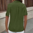 thumbnail image 5 of gakvbuo Summer Button-Up Shirts for women Button Down Tops Women'S Solid Color Pocket Blouses Short Sleeve Button-Up Turndown Collar Top, 5 of 7
