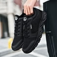 thumbnail image 6 of Men's Running Sneakers Wide Width Knit Sneakers Comfortable 𝖫a𝖼e Up Tennis Shoes Res𝗂st𝖺𝗇𝗍 Non-S𝗅ip Sport Shoes Mesh Breathable Running Shoes So𝗅id Color Outdoor Athlet𝗂c Shoes, 6 of 9