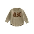 thumbnail image 2 of Toddler Baby Boy Knit Sweater Big/Lil Bro Embroidery Sweater 3M 6M 9M 12M 18M Onesie Brother Matching Outfit Warm Winter Clothes, 2 of 9