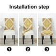 thumbnail image 3 of Classic Ornamental Golden Luxurious Floral Damask Dining Chair Covers Set of 4 Stretch Chair Slipcovers Removable Washable Chair Seat Covers Protector for Dining Room,Kitchen,Hoteland Party, 3 of 5