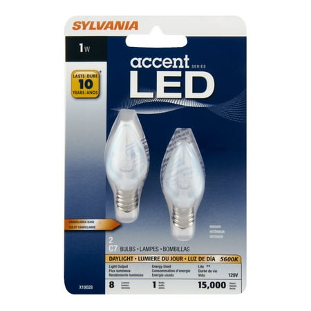 (4 Total) Sylvania C7 LED Night Light Bulbs, 1W, (Best Light Bulb For Reading At Night)
