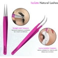 thumbnail image 3 of SIALIT Eyelash Tweezers - for Eyelash Extensions, Pro Level Straight and Curved Tweezers, Set of 2 Pcs, Pink Stainless Steel Tweezers to Boost Your Lash Creativity, 3 of 6