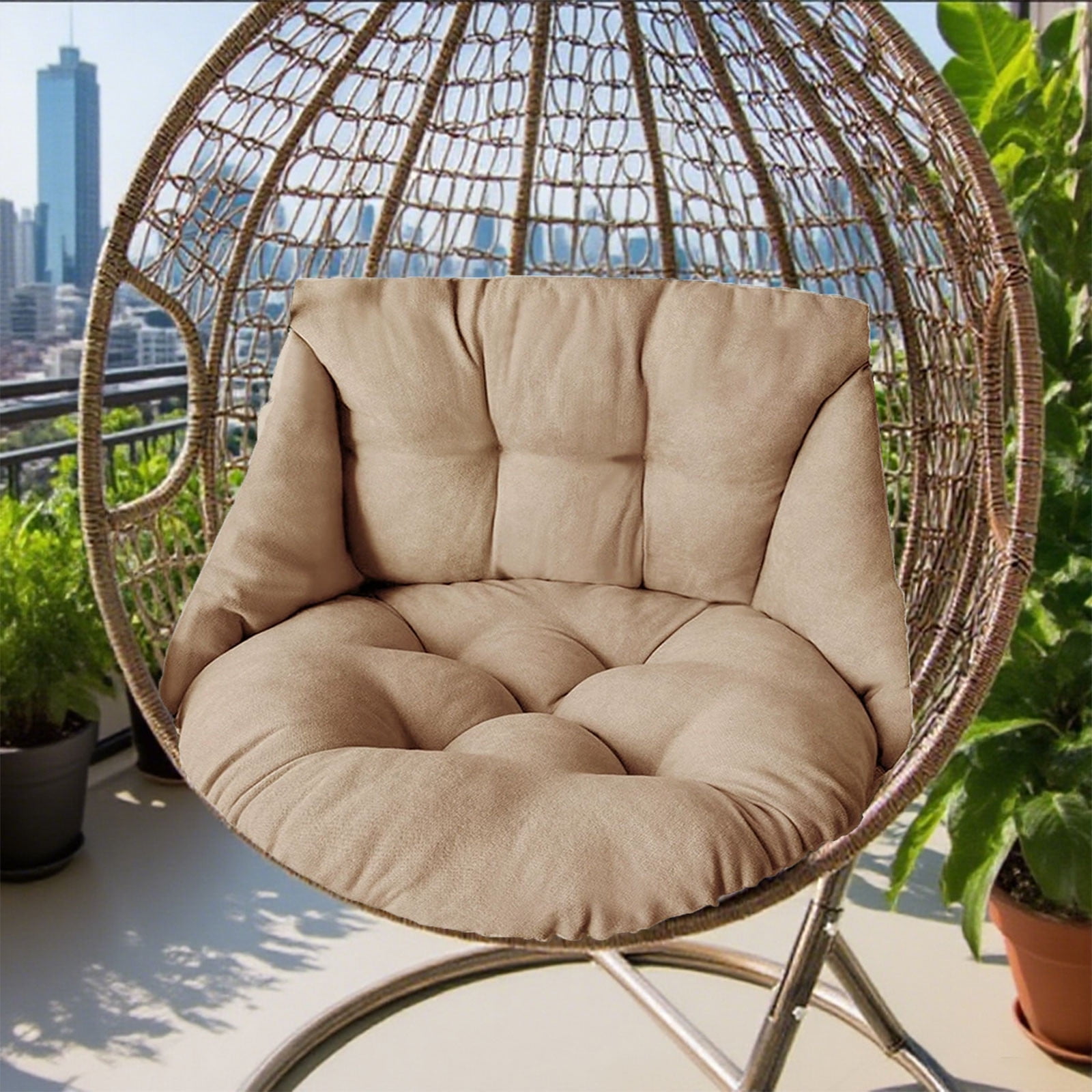 Qiweii Basket Cushion Thickened And Enlarged Cushion Swings Singles Sofa Cushion Household Hanging Chair Cloth Cushion Indoor And Outdoor Cradles Chair Cushion (Only Cushion) Indoor and outdoor