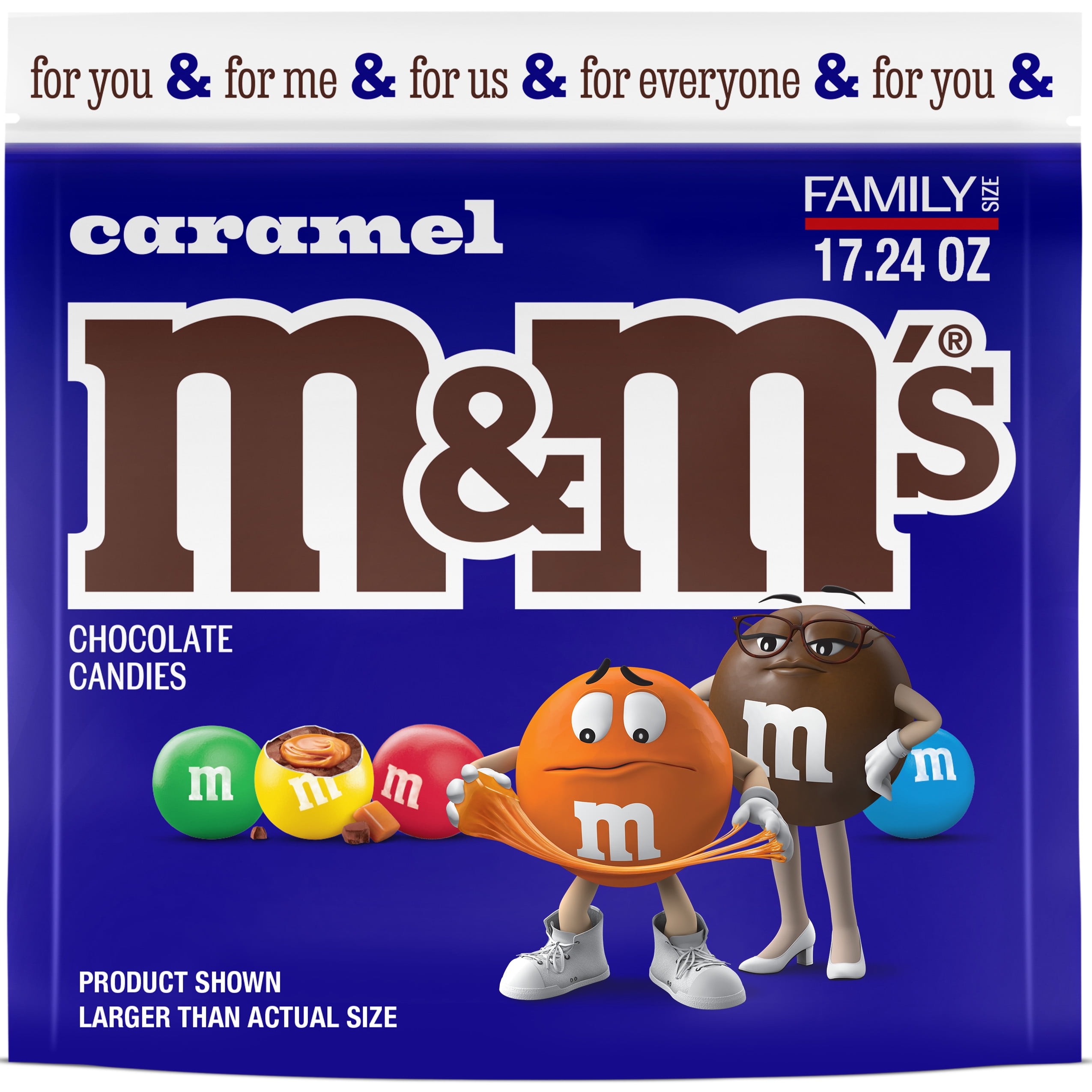 3 pack) M&M's Caramel Milk Chocolate Candy, Family Size- 17.24 oz