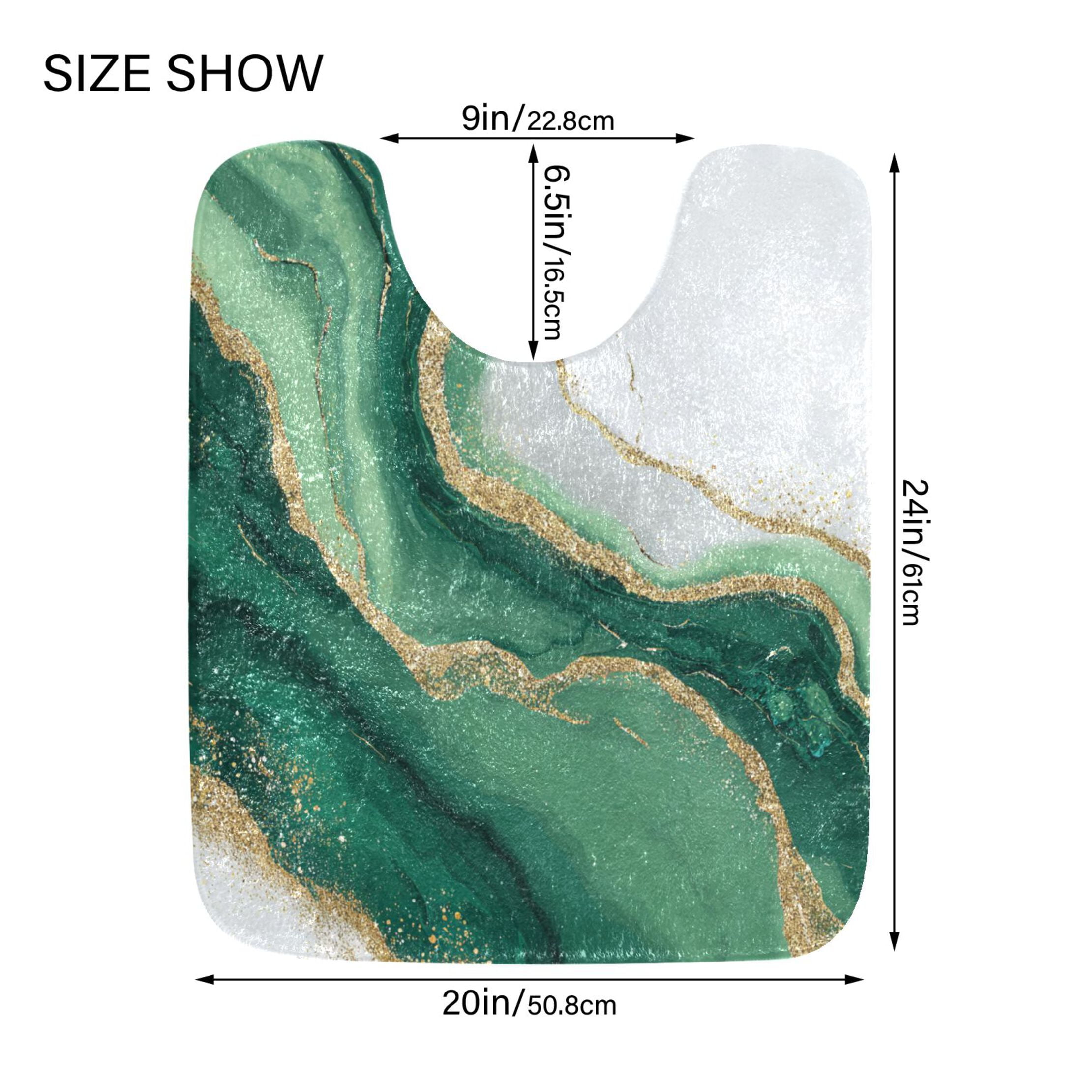 RMDQTR 2PCs Bathroom Rugs Set Plush Toilet Base Mat 16" × 24" Bath Mat and 20" × 24" U Shape Soft Rugs Non Slip Absorbent
