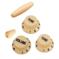 thumbnail image 4 of Colcolo 3 Pieces Guitar Single ROCKER Handle Cap Control Knobs DIY Guitar Accessories yellow and black, 4 of 8