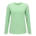 thumbnail image 5 of Womens Long Sleeve Shirts Tops Casual Striped Long Sleeve Tops Crew Neck Knit Ribbed Basic T Shirts Shirts Blouses for Women Dressy Casual, 5 of 6