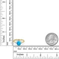 thumbnail image 6 of Gem Stone King 18K Yellow Gold Plated Silver Simulated Blue Opal and White Moissanite Engagement Ring for Women | 1.02 Cttw | Oval Cabochon 9X7MM | Gemstone October Birthstone | Size 8, 6 of 7
