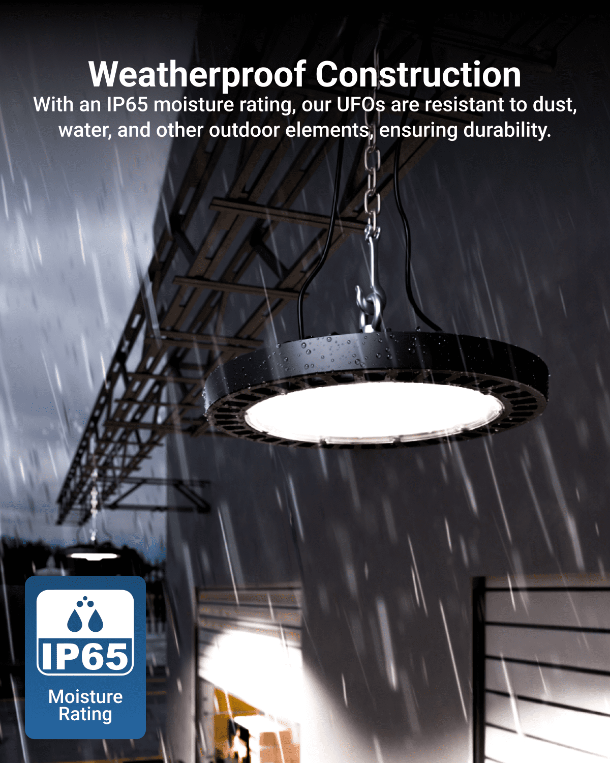 Sunco High Bay LED Shop Light with Motion Sensor, for Garage or Workshops with Wireless Remote, 200W, 30000 Lumens, 5000K Daylight, Dimmable (0-10V), IP65 Waterproof UL/DLC.