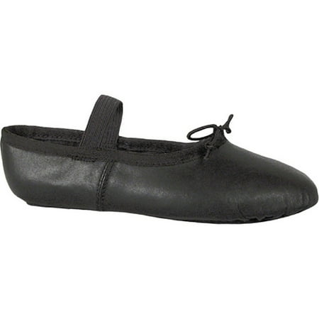 Black Synthetic Suede Footwear - Girls Black Leather Suede Outsole Strap Ballet Shoes 7 Toddler-12 Kids