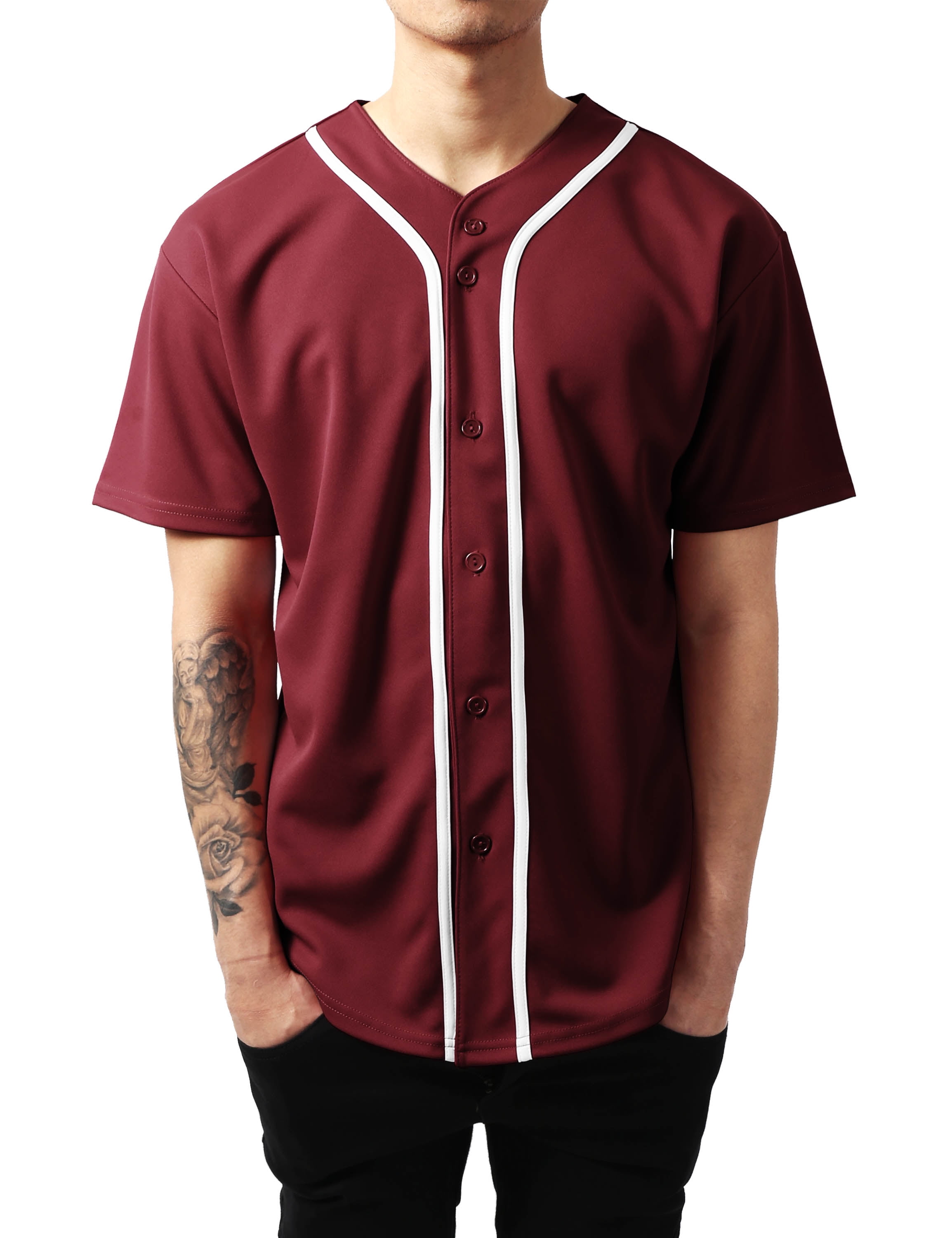 Men's Active Baseball Button Down Jersey Sportswear - Walmart.com 