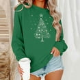 thumbnail image 3 of asdoklhq Long Sweaters for Women's Round Neck Hoodless Christmas Printed Casual Loose Sweatshirt Green 2X, 3 of 7