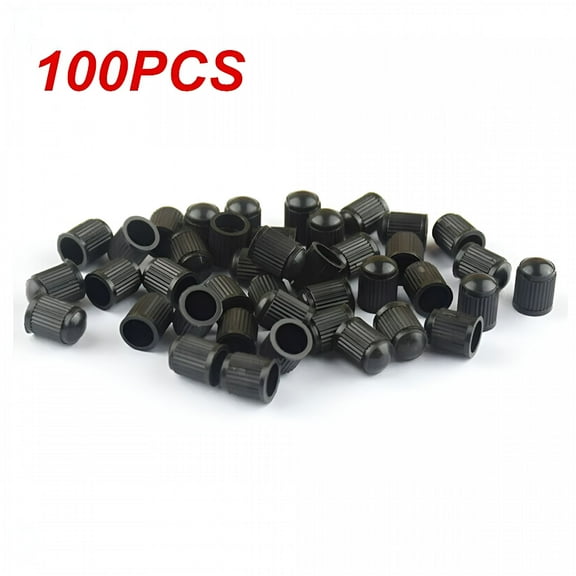 MELIVO 100 Pcs Plastic Car Tire Rim Valve Stems Wheel Tyre Air Caps Dust Cover Black
