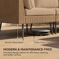 thumbnail image 5 of LAZZO 8-Piece Outdoor Wicker Conversation Set, All-Weather Sectional Sofa with 6 Chairs & 2 Ottomans, Khaki Cushions, 5 of 8