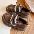 thumbnail image 5 of Viluyesy Spring Summer Girls Leather Mary Jane Shoes – Bow Accent, Lace Trim Princess Style Loafers with Soft Sole and Classic College-Inspired Design Brown Size 3, 5 of 9