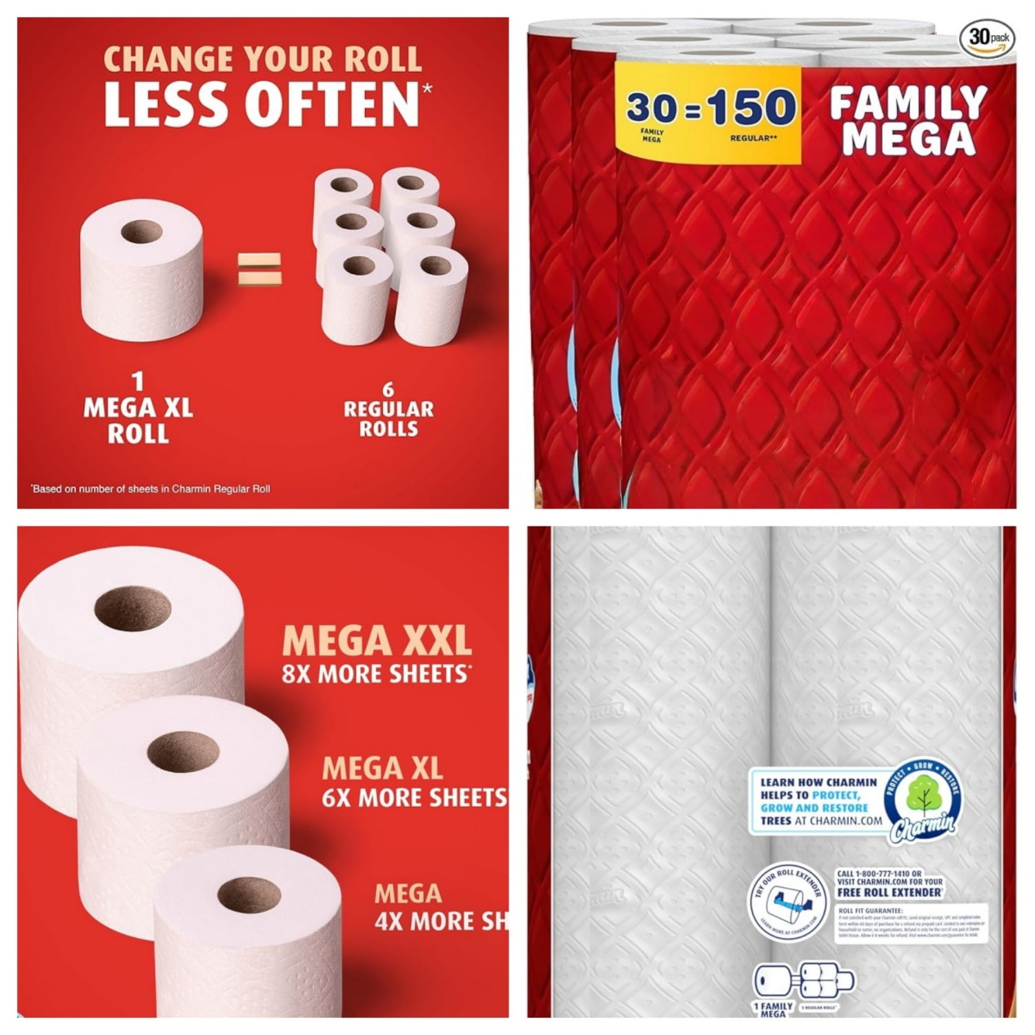 ltra Strong Clean Touch Toilet Paper, 30 Family Mega Rolls = 150 Regular Rolls (Packaging May Vary)