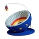 thumbnail image 3 of Rascador para gatos con forma de cuenco, juguete interactivo con resorte. Base azul, 3 of 9