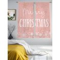 thumbnail image 3 of Pink Merry Christmas Sheer Curtains 72 Inch Length 2 Panels Set for Living Room/Bedroom, Xmas Winter Snowflake Yellow Pink Curtain Sheers Drapes Rod Pocket Curtains Window Treatment Set 52''x72''x2, 3 of 7