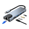 thumbnail image 2 of Concentrador USB 3.0 tipo C a RJ45, divisor tipo C a estación de acoplamiento 4K compatible, adaptador para computadora portátil con PD RJ45 USB, 2 of 8
