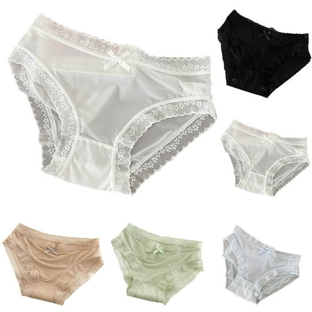 AXXD Panties for Women Silk Large Comfortable Solid Medium Waist Briefs New Arrival