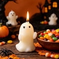 thumbnail image 5 of Halloween Ghost Candles, White Spooky Wax Burning Candle,Decorative Cute Horror Large Halloween Candles for Party Favor Home Fall Decor Table Bedroom Gifts Living Room, 5 of 8