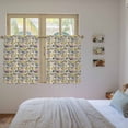thumbnail image 3 of Vintage Flowers Kitchen Curtain for Berdoom Living Room Cafe 54 Inch Length, Spring Yellow Floral Country Leaves Blue Birds Tiers Curtains Light Filtering Drapes Window Treatment 2 Panels 52"Wx54"L, 3 of 8
