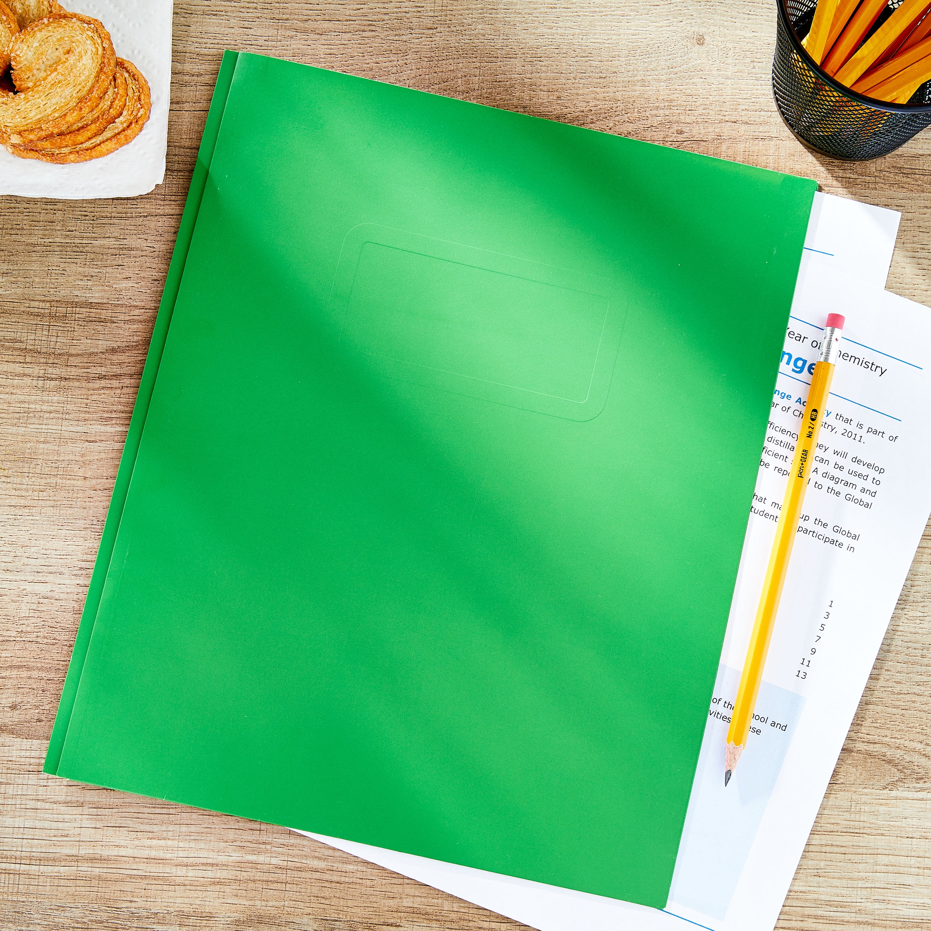(10 pack) Pen+Gear Letter Size 3-Prong Paper Folder, Green