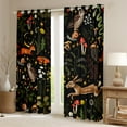 thumbnail image 2 of Manfei Cute Owl Rabbit Black Out Curtains,Rustic Flower Mushroom Curtains Pack of 2 (42x63 Each),Brown Black Green Bedroom Curtains For Girl Kids,Super Cozy Room Decor, 2 of 6
