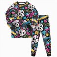 thumbnail image 6 of TOWED22 Boys Girls Halloween Pajamas Ghost Graphic Long Sleeve Pant Sets Pumpkin Pjs Kids Holiday Sleepwear, 6 of 7