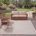 thumbnail image 3 of SAFAVIEH Courtyard Finola Geometric Indoor/Outdoor Area Rug, Ivory/Grey, 6'7" x 6'7" Square, 3 of 11