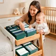 thumbnail image 4 of Clothes Drawer Organizer Set 6 Pack Foldable Storage Boxes for Dresser Closet Nursery – Fabric Underwear Sock Divider Bins for Baby Clothes Wardrobe, 4 of 8