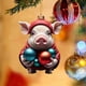 thumbnail image 4 of Adorno navideño de cerdo Homerr, adorno navideño de cerdo, colgante navideño con forma de cerdo de dibujos animados, adorno colgante para árbol de Navidad, decoración festiva para el hogar, 4 of 8