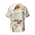 thumbnail image 2 of Naloa Little Birds Men's Loose Fit Cuban Collar Short-Sleeve Shirt with Button-down and Chest Pocket for Everyday Wear Outings - 3X-Large, 2 of 7