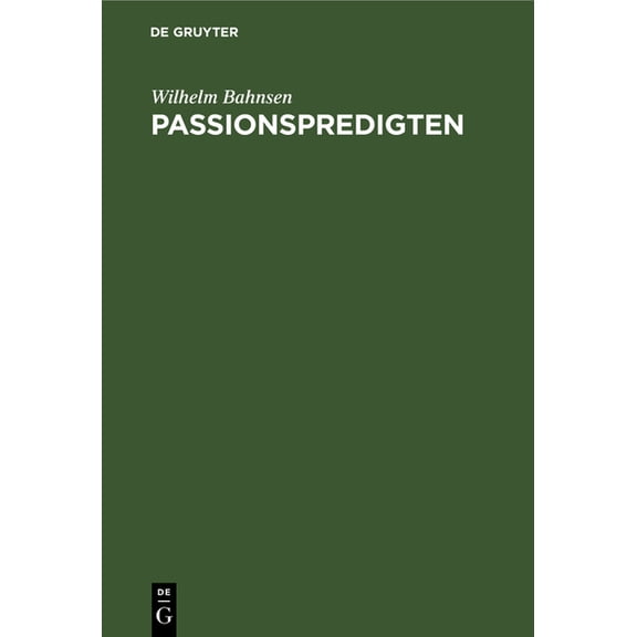 Passionspredigten, (Hardcover)