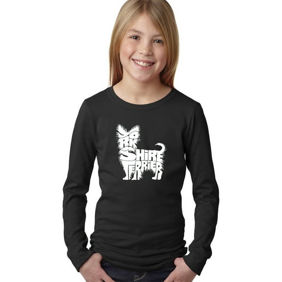 LA Pop Art Girl's Word Art Long Sleeve - Yorkie