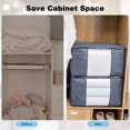 thumbnail image 3 of Hewitto Clothes Storage Bag 6Pack 90L Large Capacity Solution Organizer for Clothes,Duvets,Blankets,Bedding with Zip and Reinforced Handle Thick and Breathable Fabric, 3 of 7