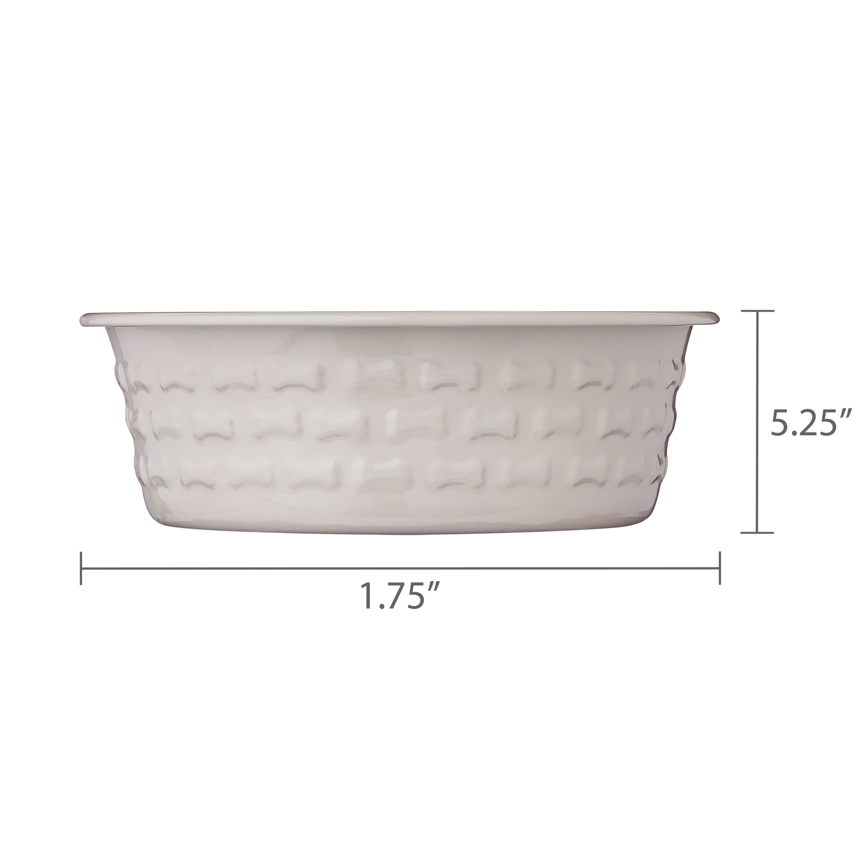 Vibrant Life Small Stainless Steel Embossed Dog Bowl, Off-White Bones