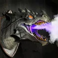 thumbnail image 4 of [Divertido] Figura de acción colgante de pared con cabeza de dinosaurio con luz LED y aerosol, juguetes Dragon Legends, estatua de utilería, colección, decoración del hogar, 4 of 5