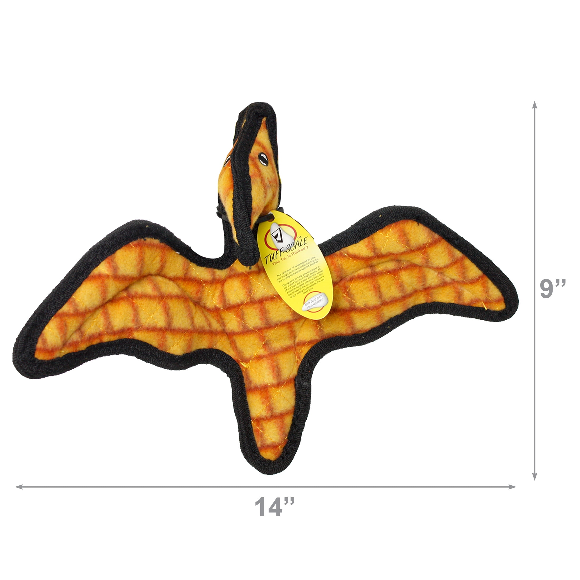 Tuffy Jr Dinosaur Pterodactyl Durable Plush Squeaky Dog Toy