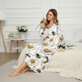 thumbnail image 3 of Xoenoiee Bee Daisy Print Women's Long Sleeve Nightgown Full Length Sleepwear Button Down Long Sleepshirts Henley Sleep Dress Mumu Dress, Size S, 3 of 7