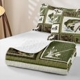 thumbnail image 4 of Erosebridal Green Pike Fish Twin Quilt Set for Boys Girls, Rustic Wildlife Twin Coverlet Set, 2pcs, 4 of 7