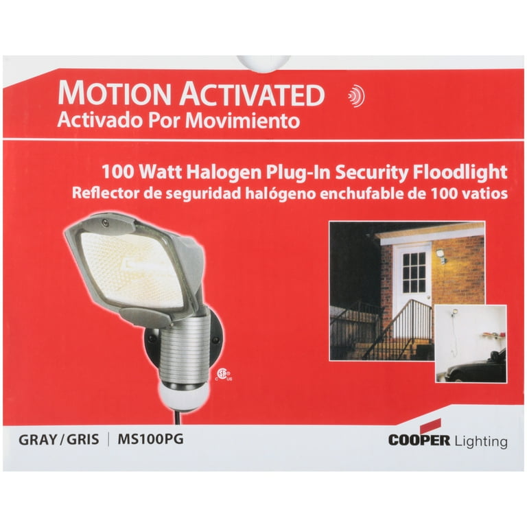 All-Pro 110-Degree Outdoor Grey Quartz Halogen Motion Activated Plug-in Security Light All-Pro 110-Degree Outdoor Grey Quartz Halogen Motion Activated Plug-in Security Light