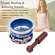 thumbnail image 2 of Juego de Cuenco Tibetano Muslady con Diseño Tradicional, Incluye Cuenco de Metal de 9.5cm, Baqueta de Madera y Cojín Azul Oscuro de 10cm, Ideal para Yoga y Meditación., 2 of 7
