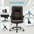 Home Chair Office Chair, 300 LBS Executive Leather Chair with Fixed