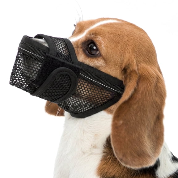 IDOMIK Breathable Mesh Dog Muzzle for Medium Dogs, Adjustable Anti-Biting Dog Mouth Guard for Walking, Training, Grooming, M