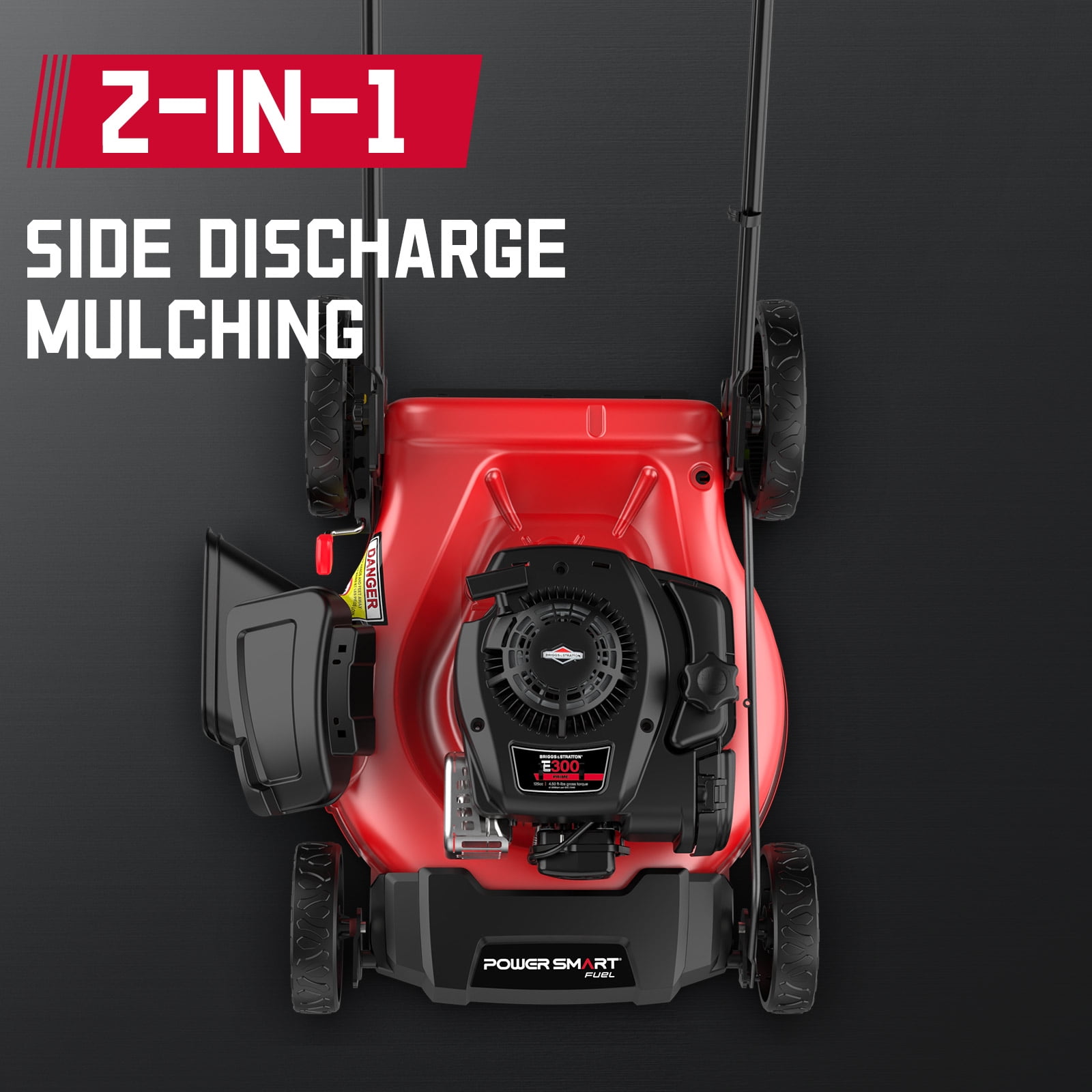 PowerSmart 21 in. 2-in-1 125cc Gas Push Mower, Briggs and Stratton Engine, Quick Start, 6-Position Height Adjustment