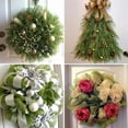 thumbnail image 3 of 2 Rolls 10 Inch Green Decorative Mesh Ribbbon Rolls, NOGIS Fabric Mesh with Foil for Mesh Wreath Supplies, Front Door Wreath Tree Decor Christmas NewYears Halloween Decoration (10 yds/roll), 3 of 7
