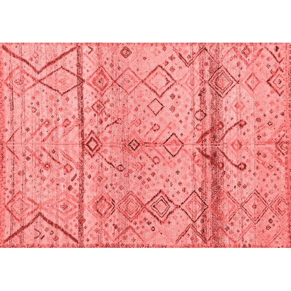 Ahgly Company Machine Washable Indoor Rectangle Oriental Red Modern Area Rugs, 7' x 10'