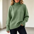 thumbnail image 2 of Turilly Women's Plus Size Turtleneck Pullover Sweater Thick Knit Long Sleeve Relaxed Fit Solid Base Layer Top, 2 of 6