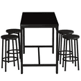 thumbnail image 5 of Paproos Bar Table Set of 5, 5 Piece Counter Height Dining Table and Chairs Set for Kitchen Breakfast Nook, Dining Room Pub Bistro Table and Round Bar Stools Set, Kitchen Table Sets with Chairs, Black, 5 of 6
